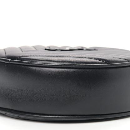 Saint Laurent Calfskin Matelasse Chevron Round Vinyle Camera Bag Black 9 of 9