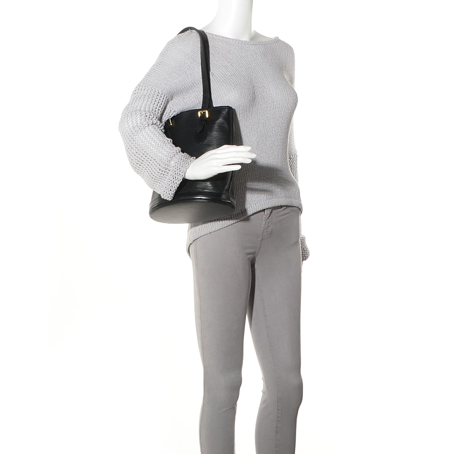 Louis Vuitton Epi Petit Bucket 23 Black 2 of 8