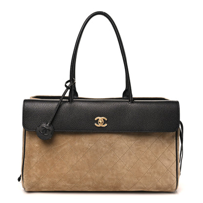 Chanel Grained Calfskin Suede Urban Essentials Large Shopping Bag  Dark Beige Black 1 of 11