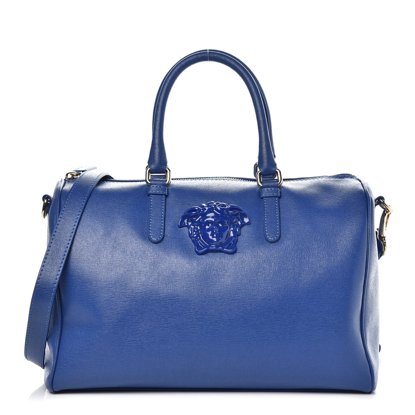 Calfskin Saffiano Duffle Bag Blue