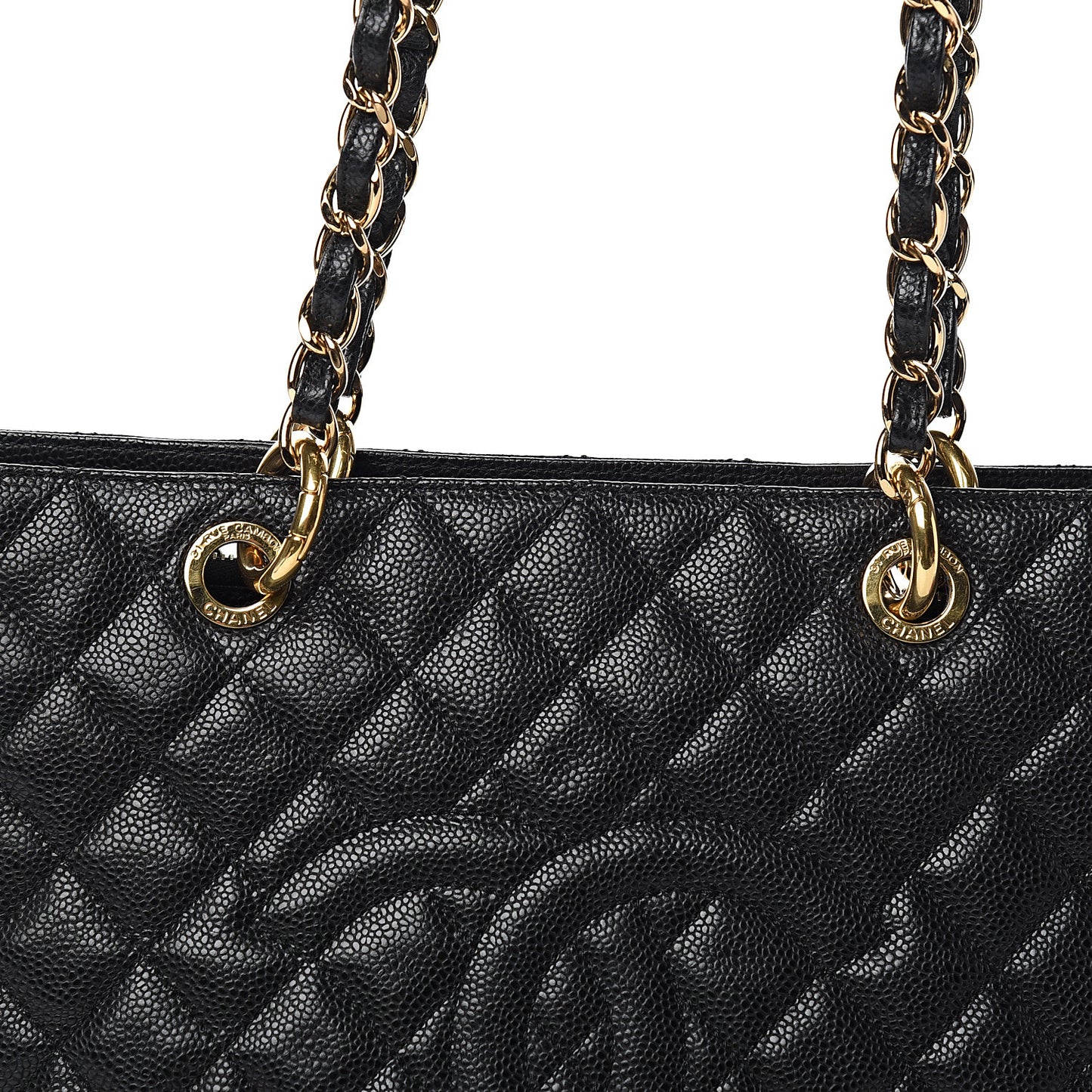 Caviar Quilted Grand Shopping Tote GST Black