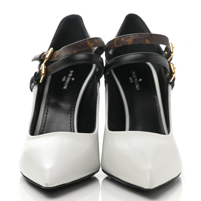 Louis Vuitton Calfskin Monogram Matchmake Strap Pumps 37 Black White 2 of 10