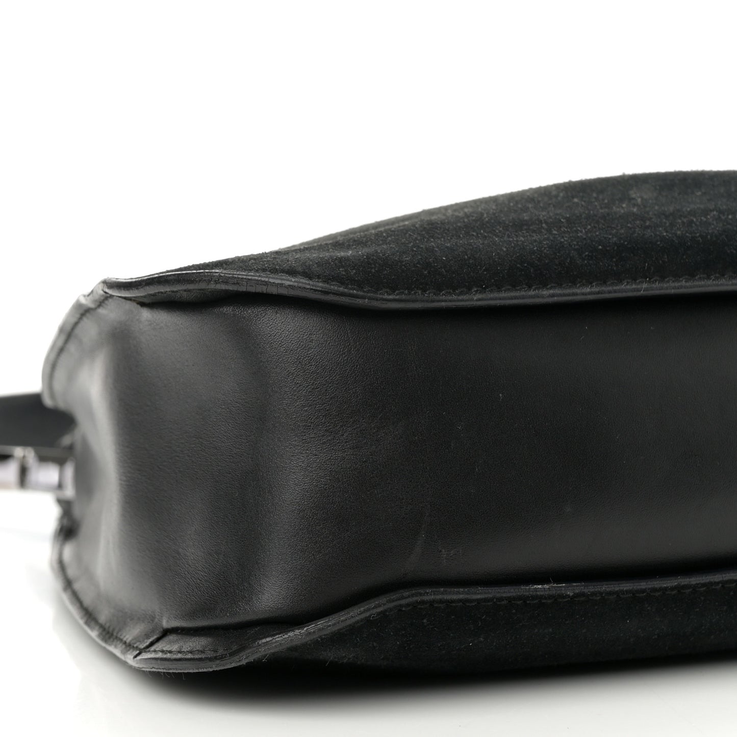 Suede Logo Hobo Bag Black