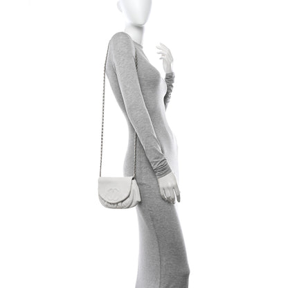Chanel Caviar Half Moon Wallet On Chain WOC White 3 of 11