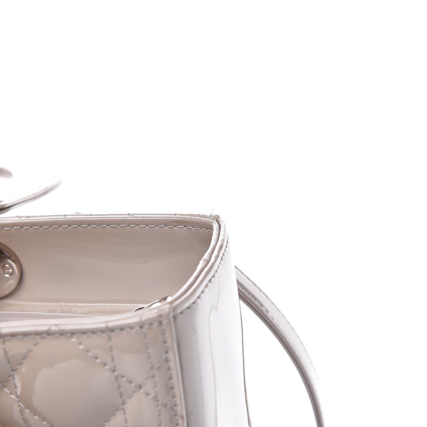 Patent Cannage Large Lady Dior Beige