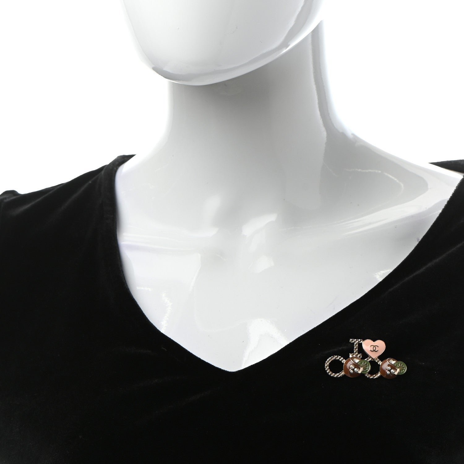 Chanel Metal Resin Pearl I Love Coco Brooch Gold Brown Pink 2 of 7