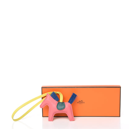 Hermes Milo Lambskin Horsehair Grigri Rodeo Horse Bag Charm PM Rose Azalee Malachite Lime Celeste 4 of 4