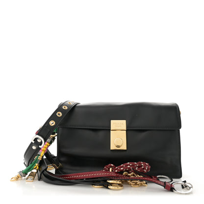 Prada Calfskin Soft Sound Charms Shoulder Bag Black 1 of 14
