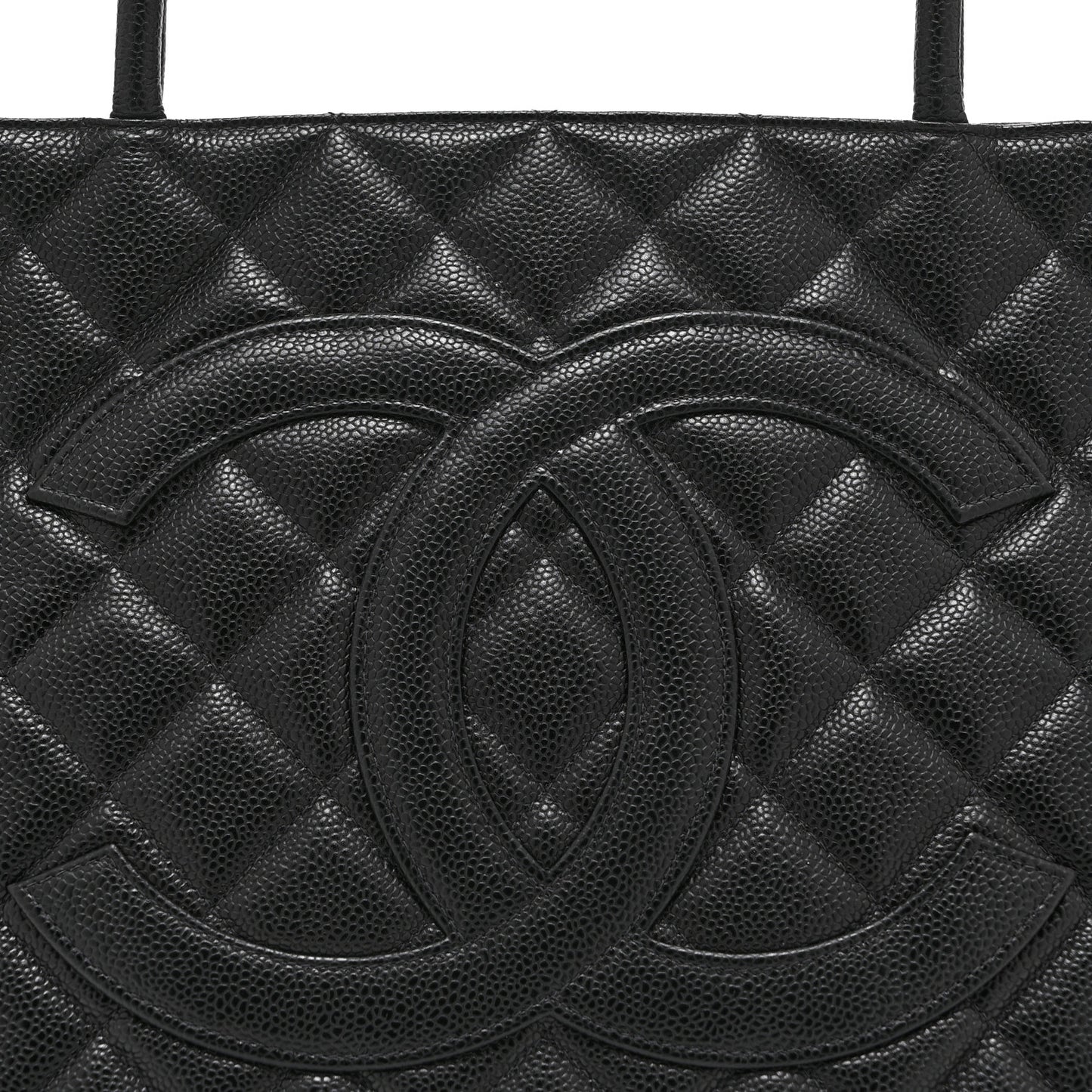 Caviar Quilted Medallion Tote Black