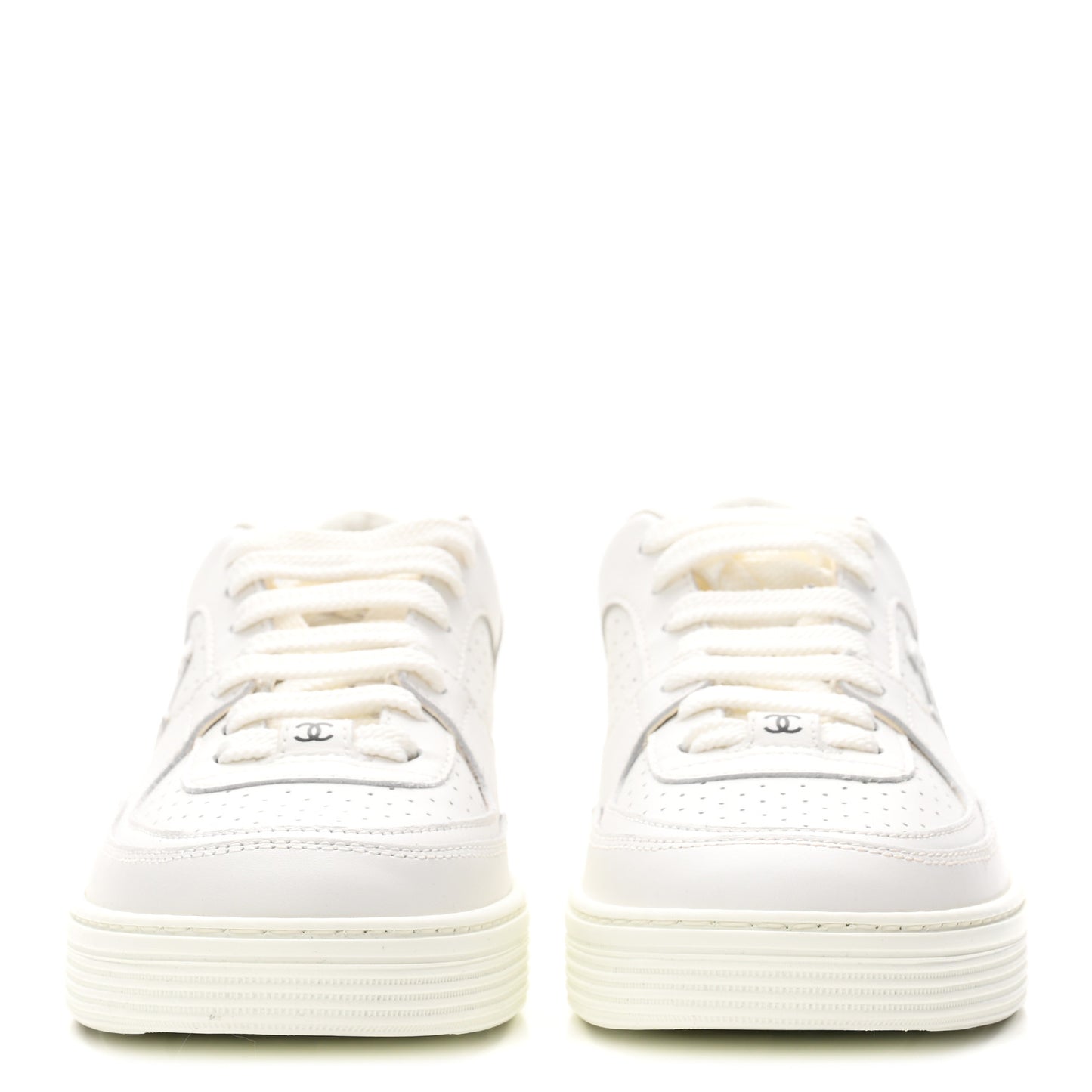 Calfskin CC Womens Sneakers 36 White