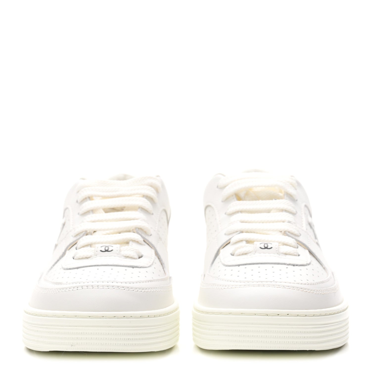 Chanel Calfskin CC Womens Sneakers 36 White 3 of 10