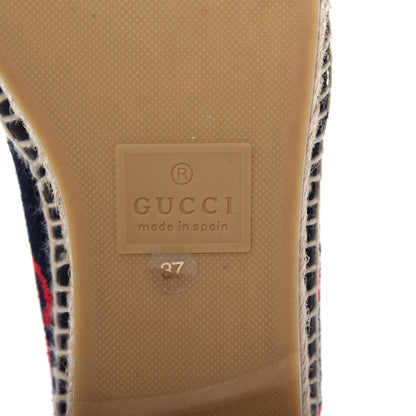 Gucci Terry Cloth GG Monogram Espadrilles 37 Blue Red 9 of 11