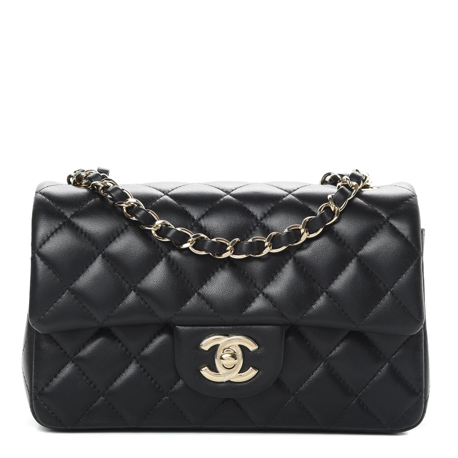 Chanel Lambskin Quilted Mini Rectangular Flap Black 1 of 12