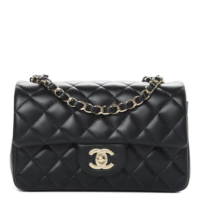 Chanel Lambskin Quilted Mini Rectangular Flap Black 1 of 12
