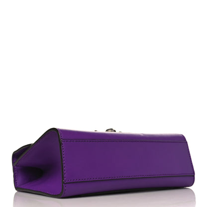 Gucci Calfskin Embroidered Tiger Strawberry Small Padlock Shoulder Bag Purple 4 of 9