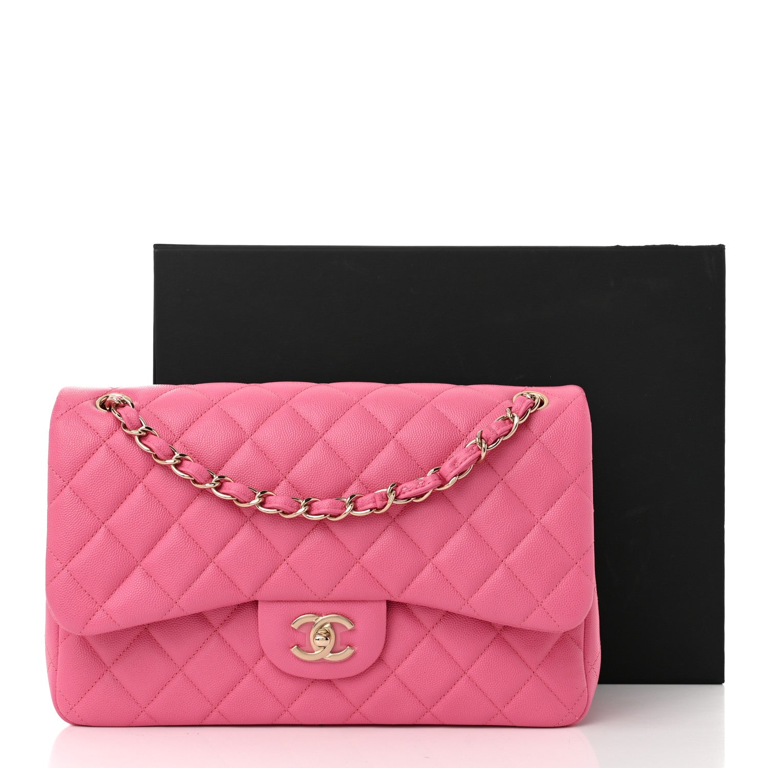 Chanel Caviar Quilted Jumbo Double Flap Pink 12 of 12