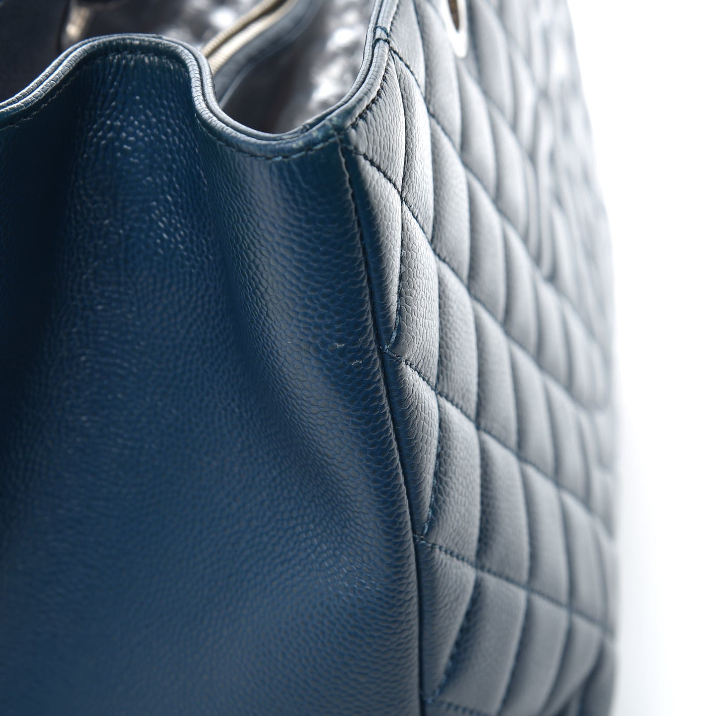 Caviar Quilted XL Grand Shopping Tote GST Navy Blue