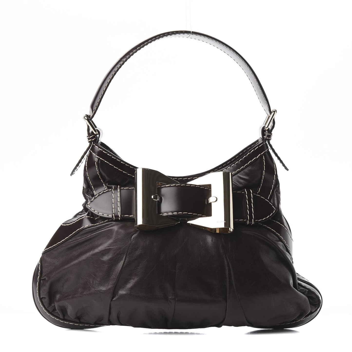 Calfskin Queen Bow Hobo Brown