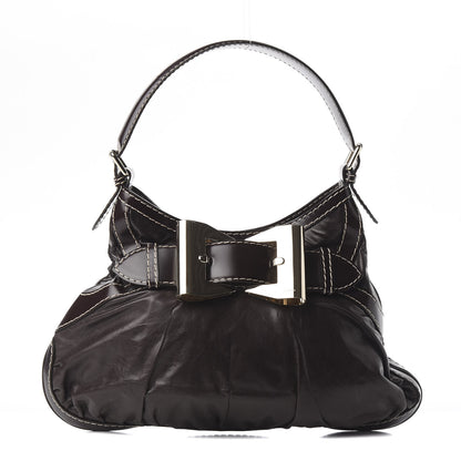 Gucci Calfskin Queen Bow Hobo Brown 1 of 10