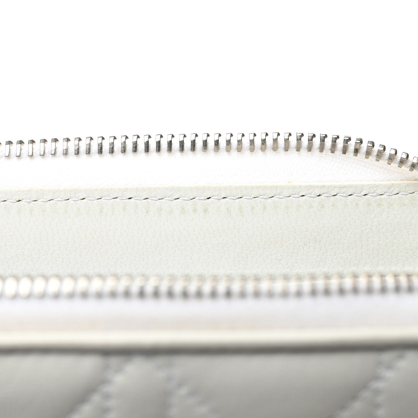 Lambskin Cannage Lady Dior Zip Wallet White