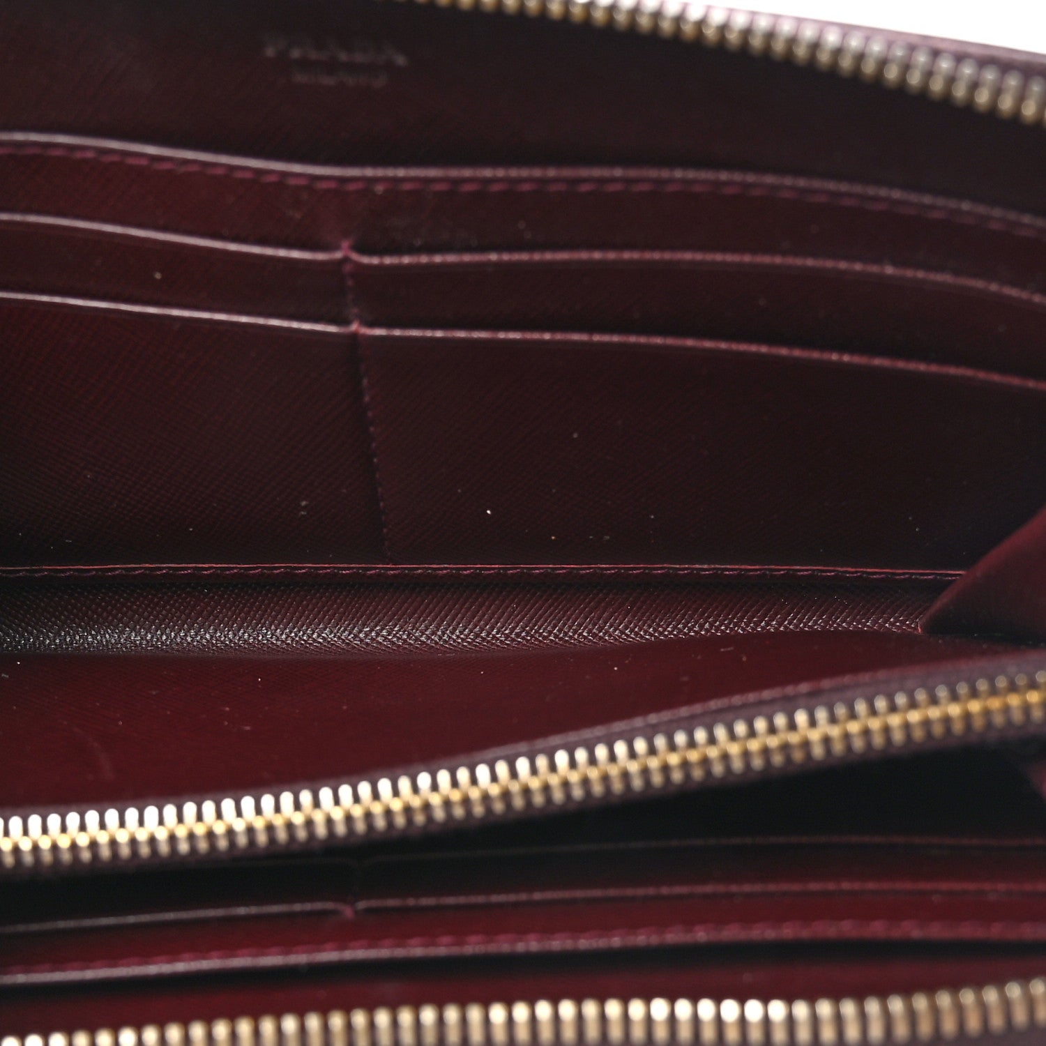 Prada Saffiano Metal Zip Around Wallet Granato 5 of 9