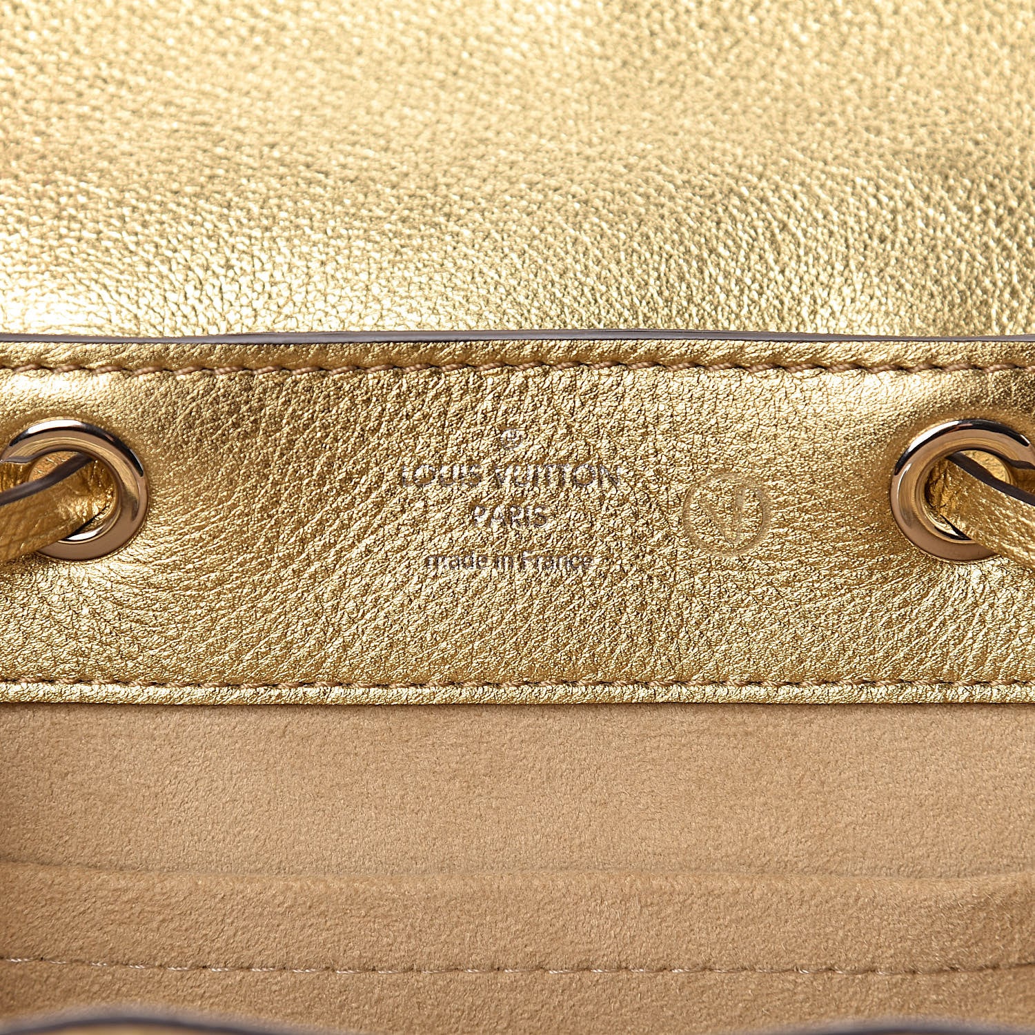Louis Vuitton Metallic Calfskin Lockme Mini Backpack Gold 6 of 9