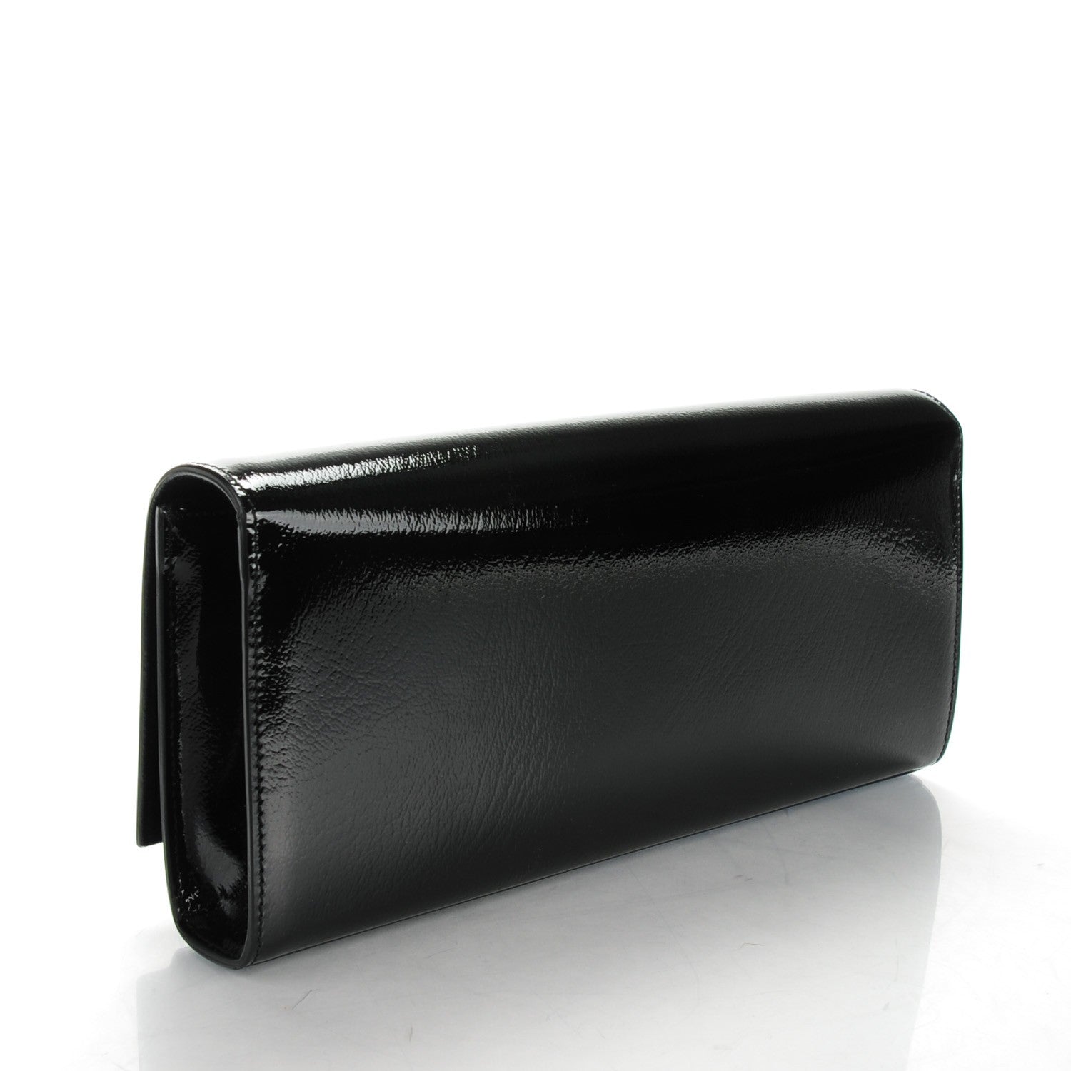 Saint Laurent Textured Patent Classic Monogram Clutch Black 3 of 6