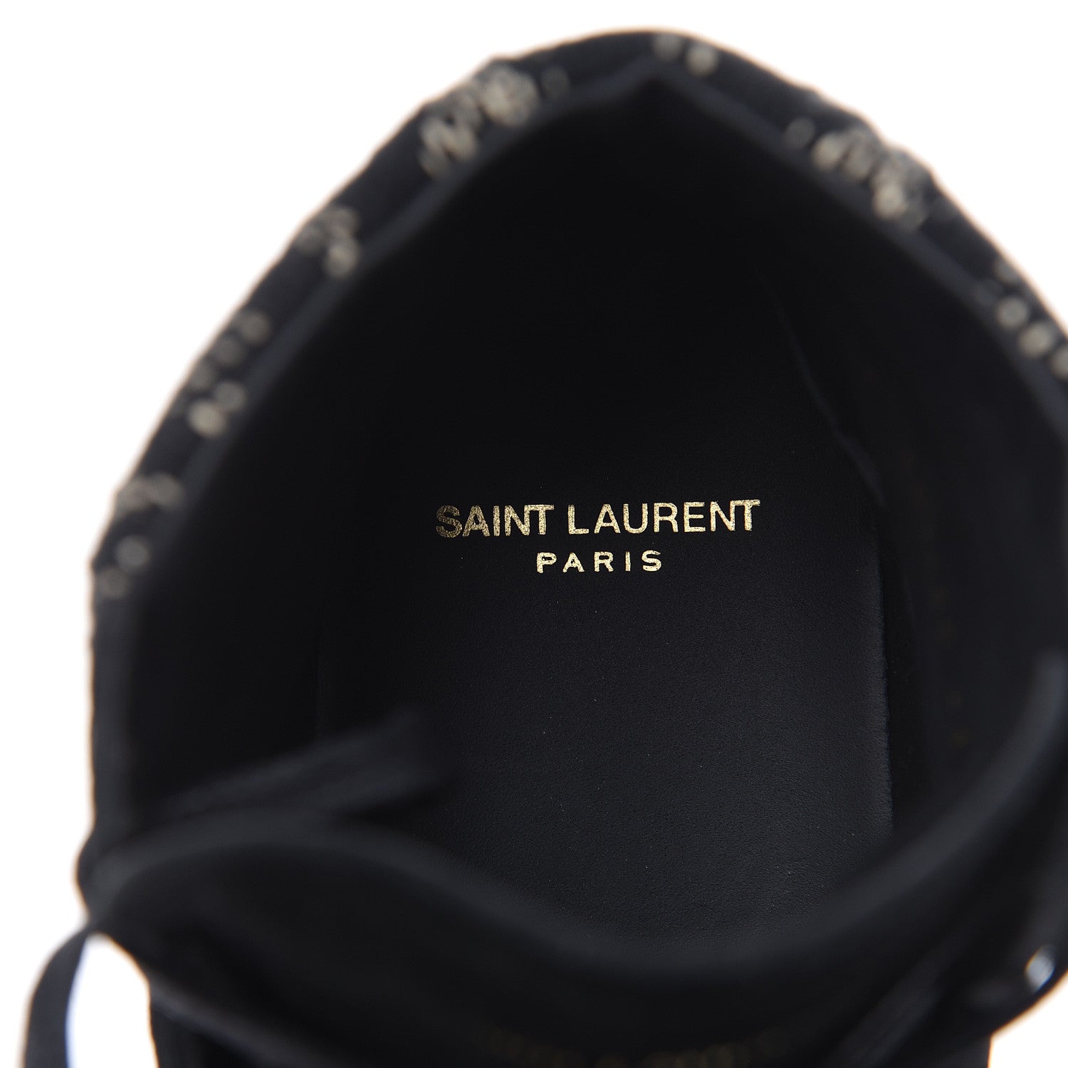Saint Laurent Distressed Suede Mens Ikat High Top Sneakers 41 Black 7 of 9