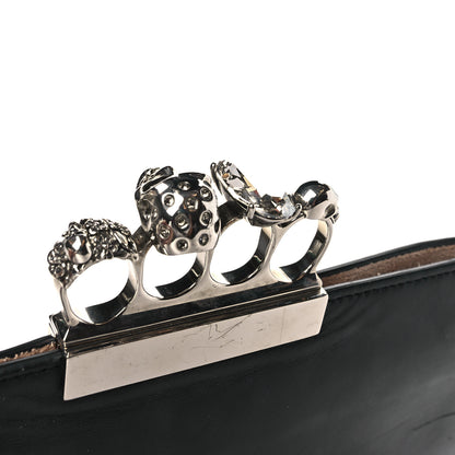 Alexander McQueen Calfskin Embellished Knuckle Flat Clutch Clutch Black 12 of 12