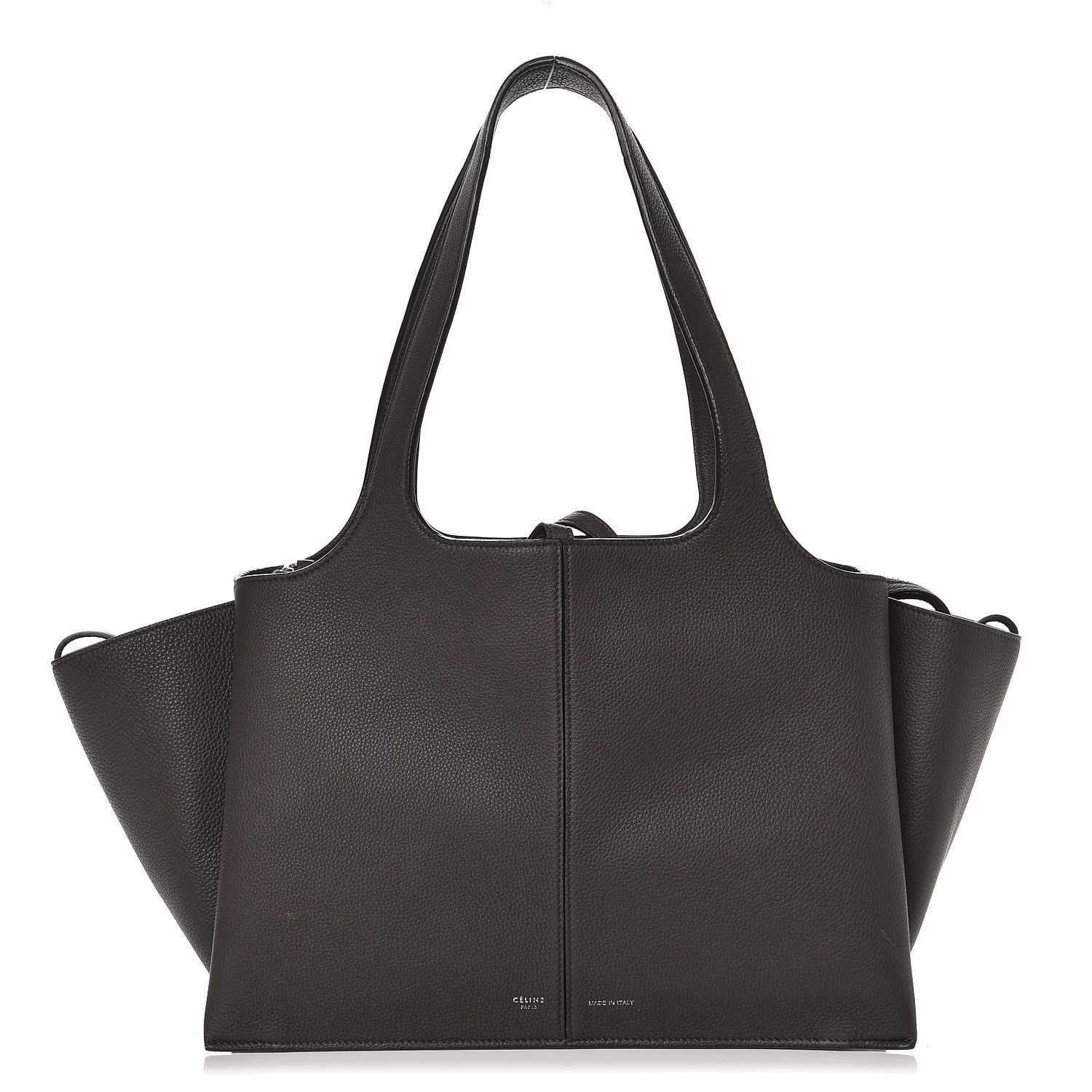 Celine Baby Grained Calfskin Small Tri-Fold Bag Anthracite 1 of 8