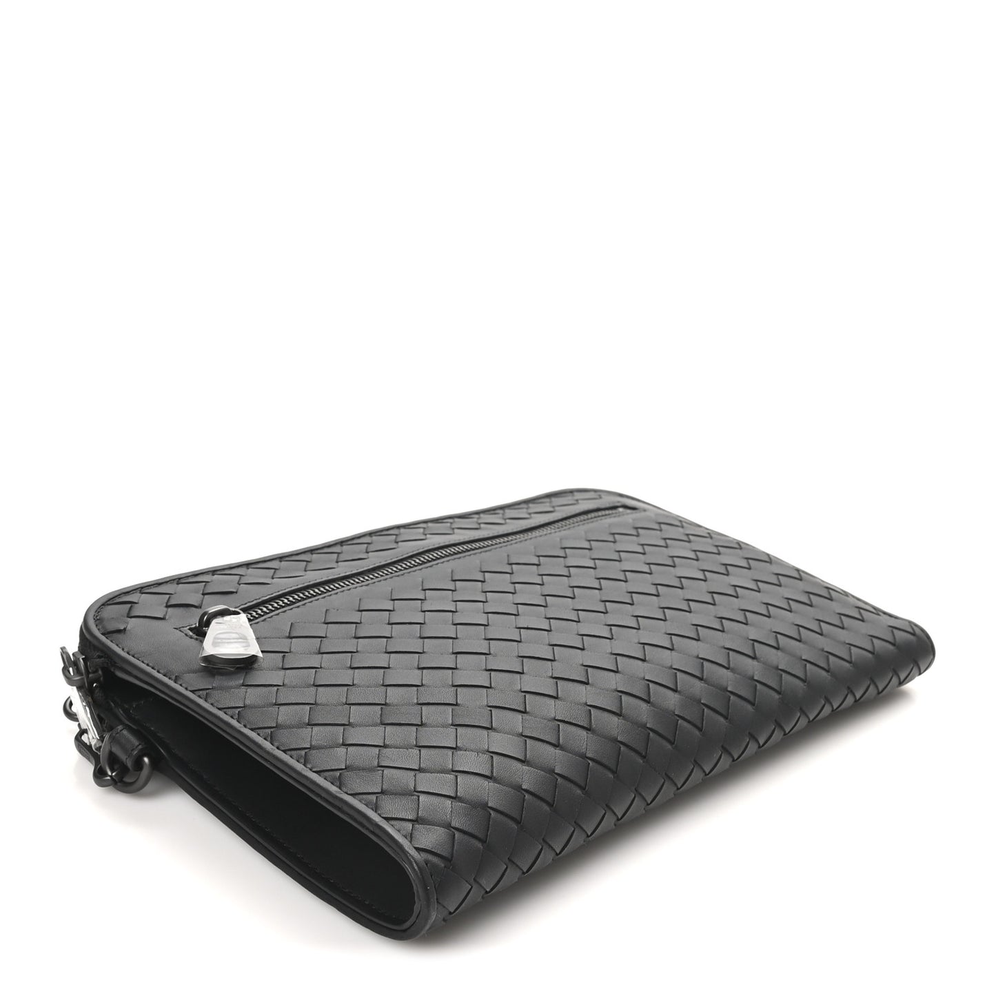 Calfskin Intrecciato Document Holder Black