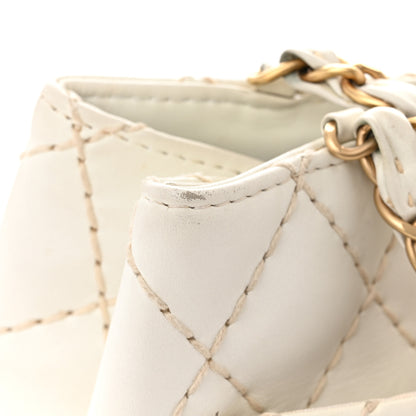 Chanel Calfskin Wild Stitch Shoulder Bag White 14 of 19