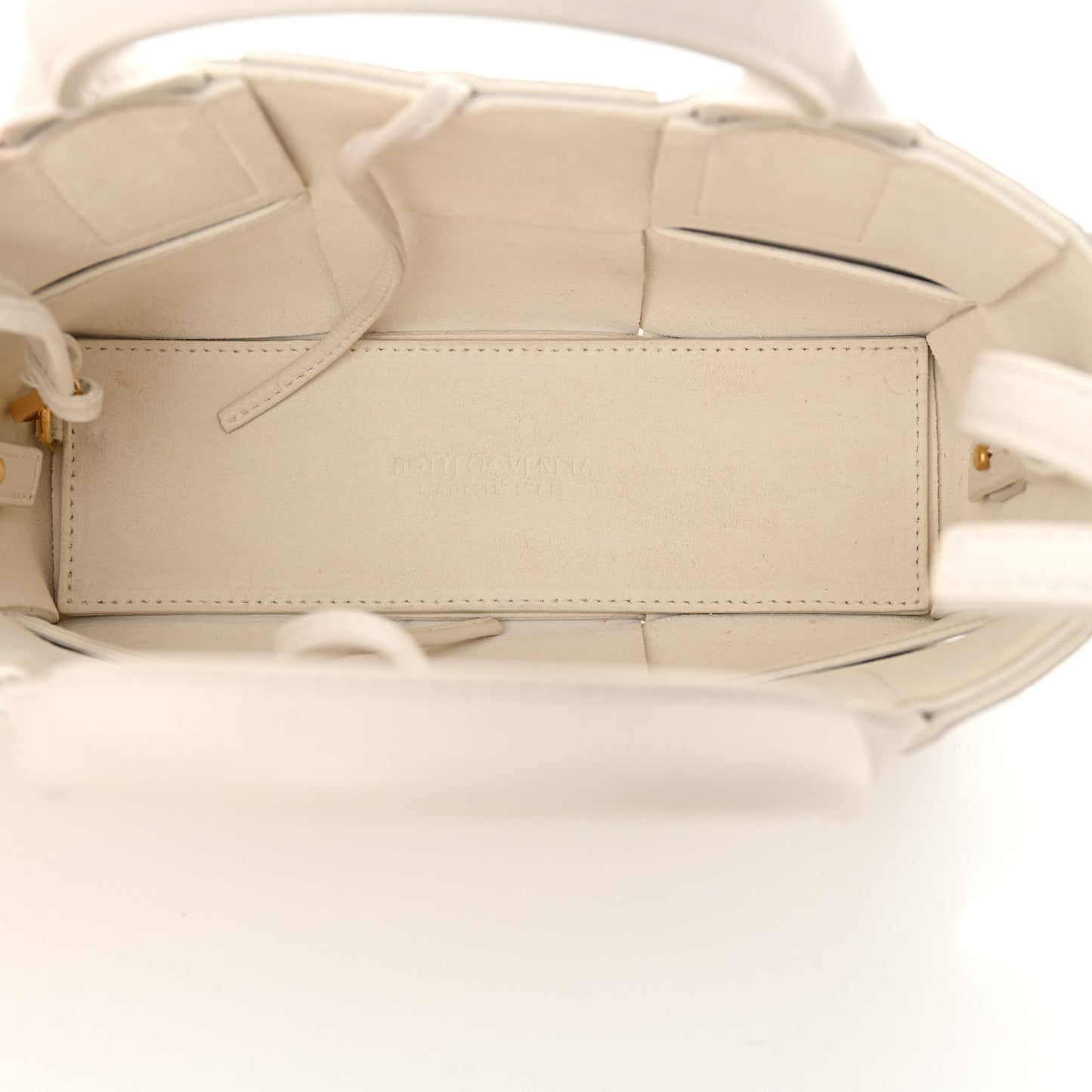 Lambskin Maxi Intreccio Candy Arco Tote White