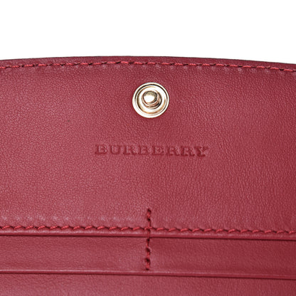 Burberry Calfskin House Check Continental Wallet Red 6 of 9