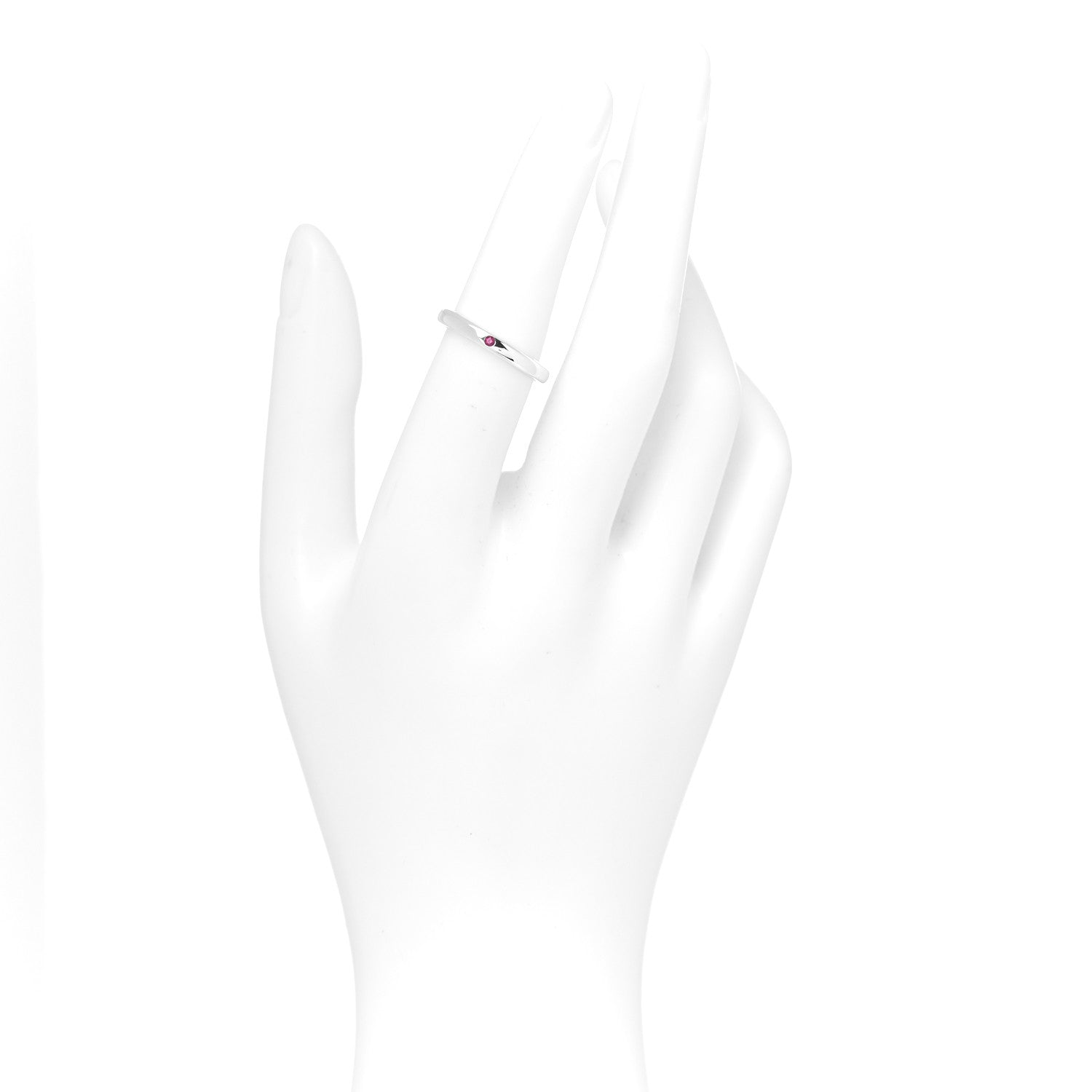 Tiffany Sterling Silver Ruby Elsa Peretti Band Ring 53 6.5 2 of 5