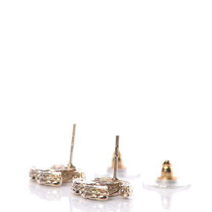 Chanel Crystal CC Earrings Gold 3 of 4
