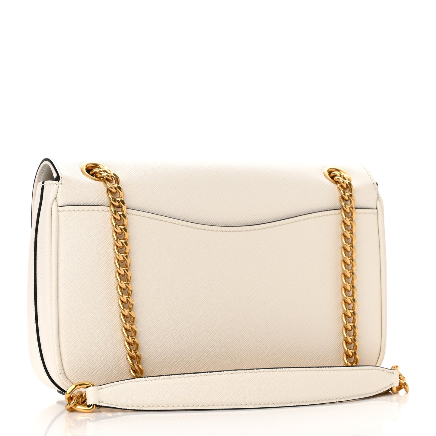 Saffiano Flap Shoulder Bag Bianco
