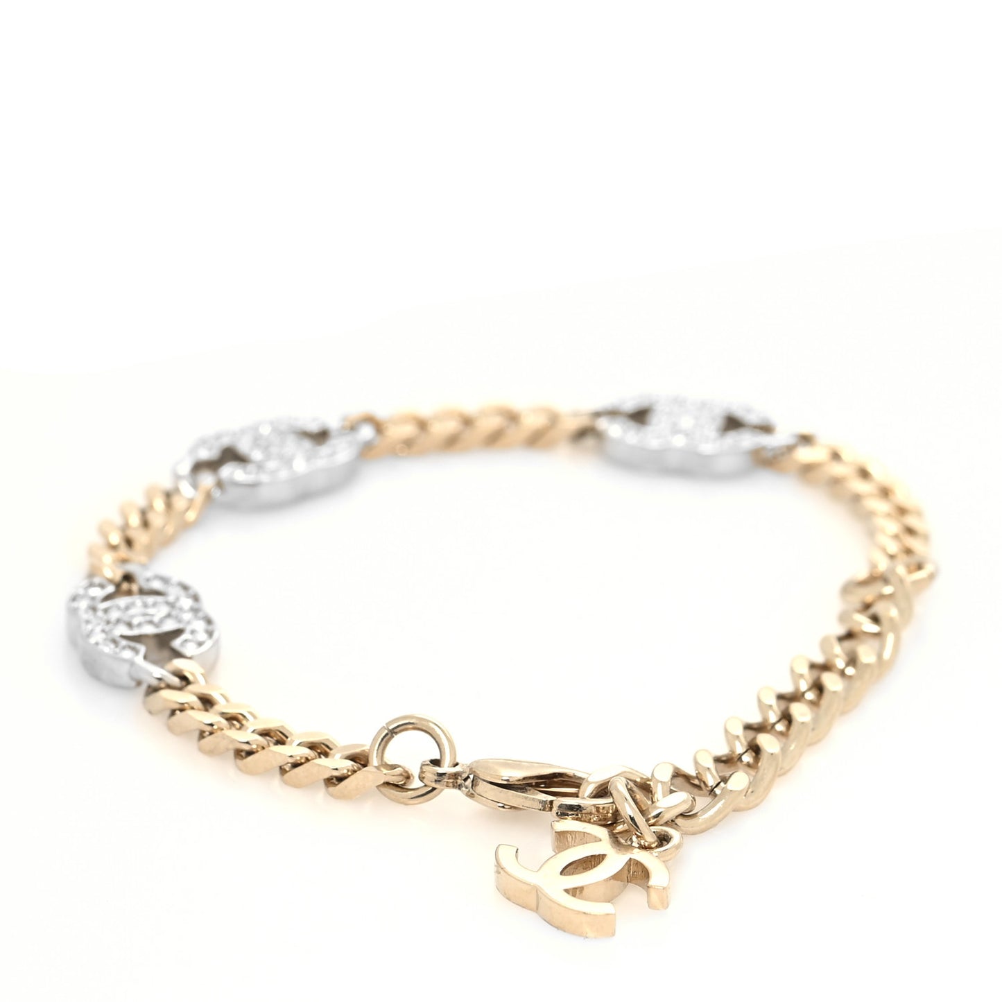 Crystal CC Chain Bracelet Gold Silver