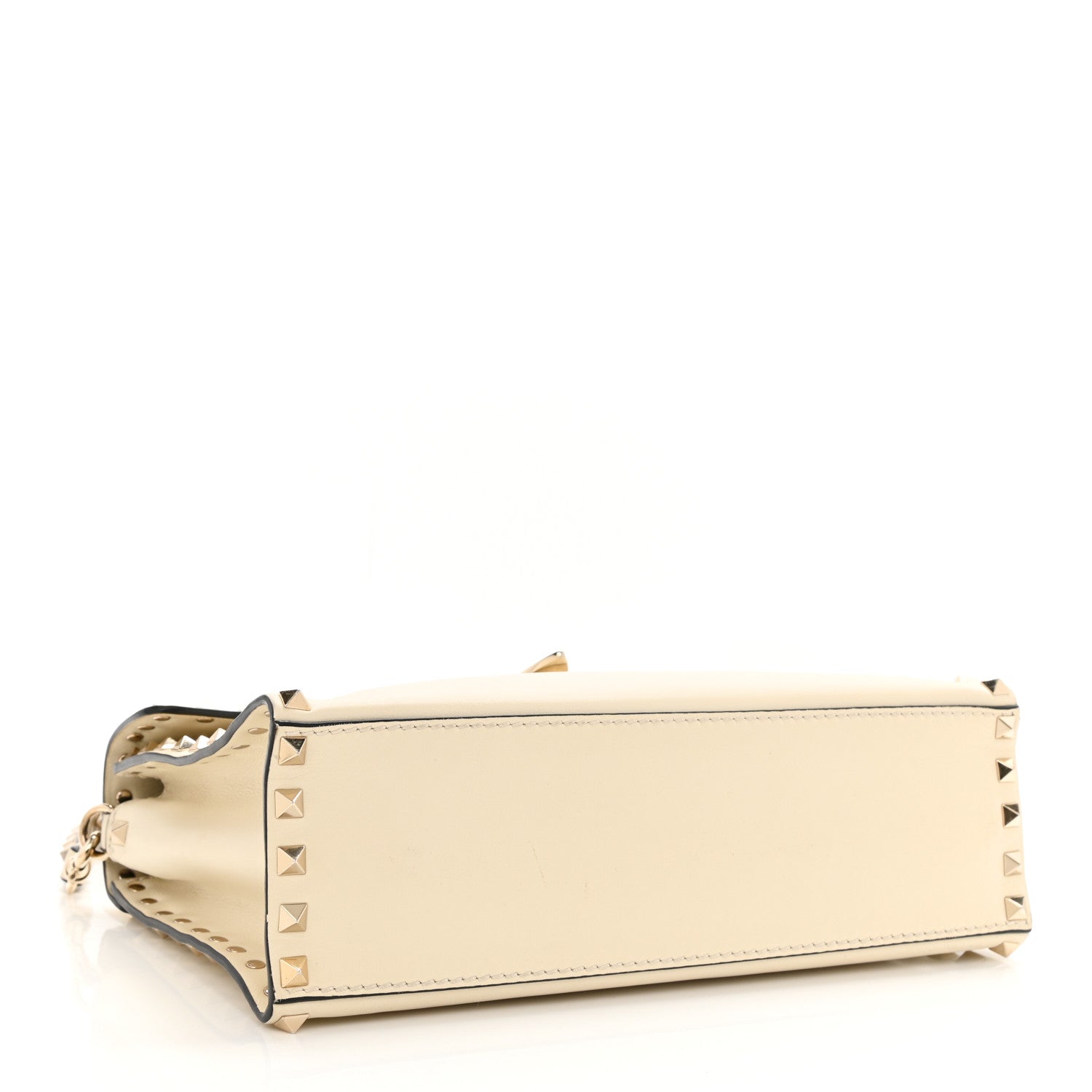 Valentino Garavani Vitello Small Rockstud Single Handle Flap Bag Light Ivory 4 of 19