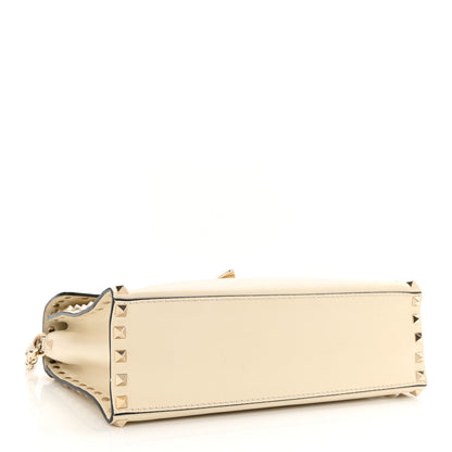 Valentino Garavani Vitello Small Rockstud Single Handle Flap Bag Light Ivory 4 of 19