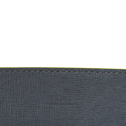 Fendi Vitello Century Elite Enamel FF Buckle Belt 105 42 Black Giallo Fluo 3 of 5