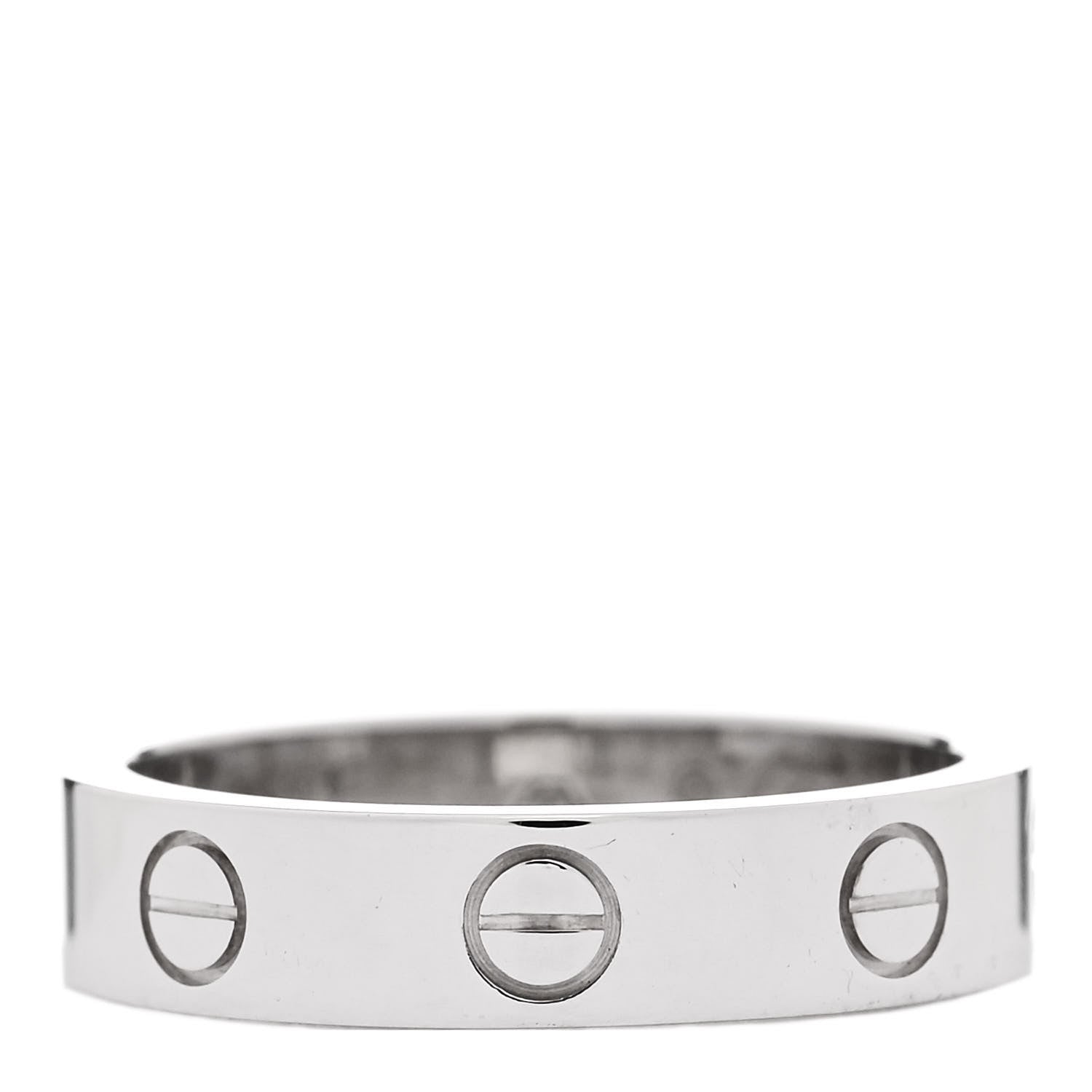 Cartier 18K White Gold Diamond 4mm LOVE Wedding Band Ring 49 4.75 3 of 5