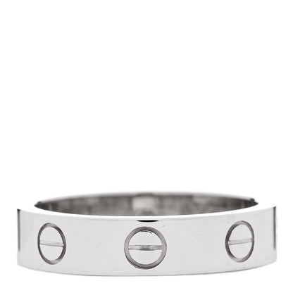 Cartier 18K White Gold Diamond 4mm LOVE Wedding Band Ring 49 4.75 3 of 5