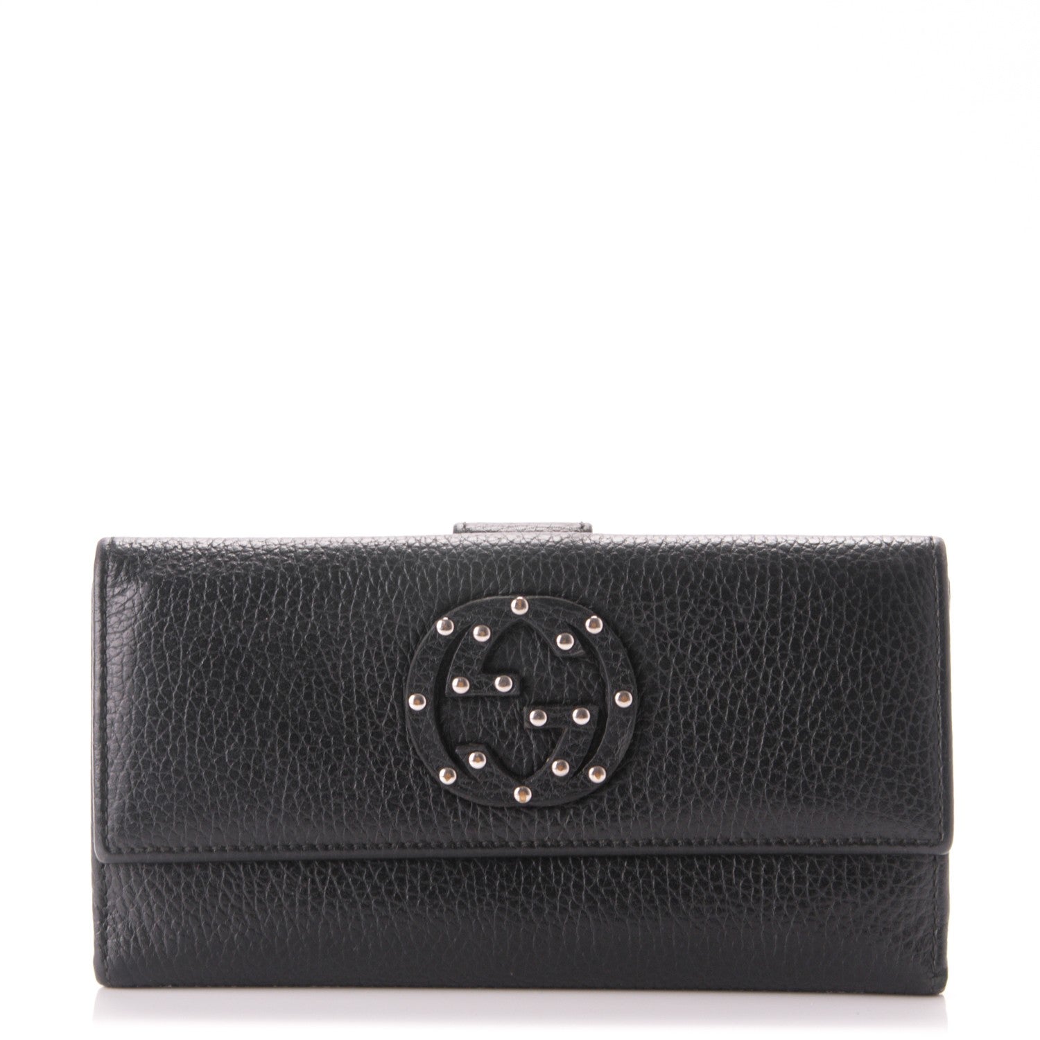 Gucci Calfskin Studded Soho Continental Wallet Black 1 of 9