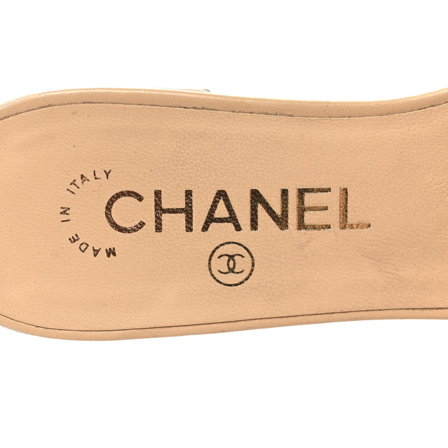 Lambskin Camellia Slide Sandals 36 Beige