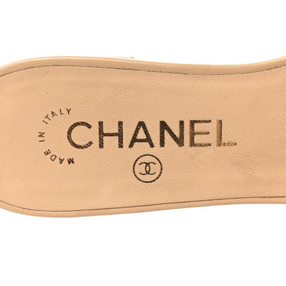 Chanel Lambskin Camellia Slide Sandals 36 Beige 8 of 9