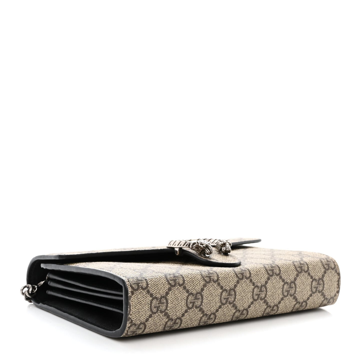 GG Supreme Monogram Mini Dionysus Chain Wallet Beige Black