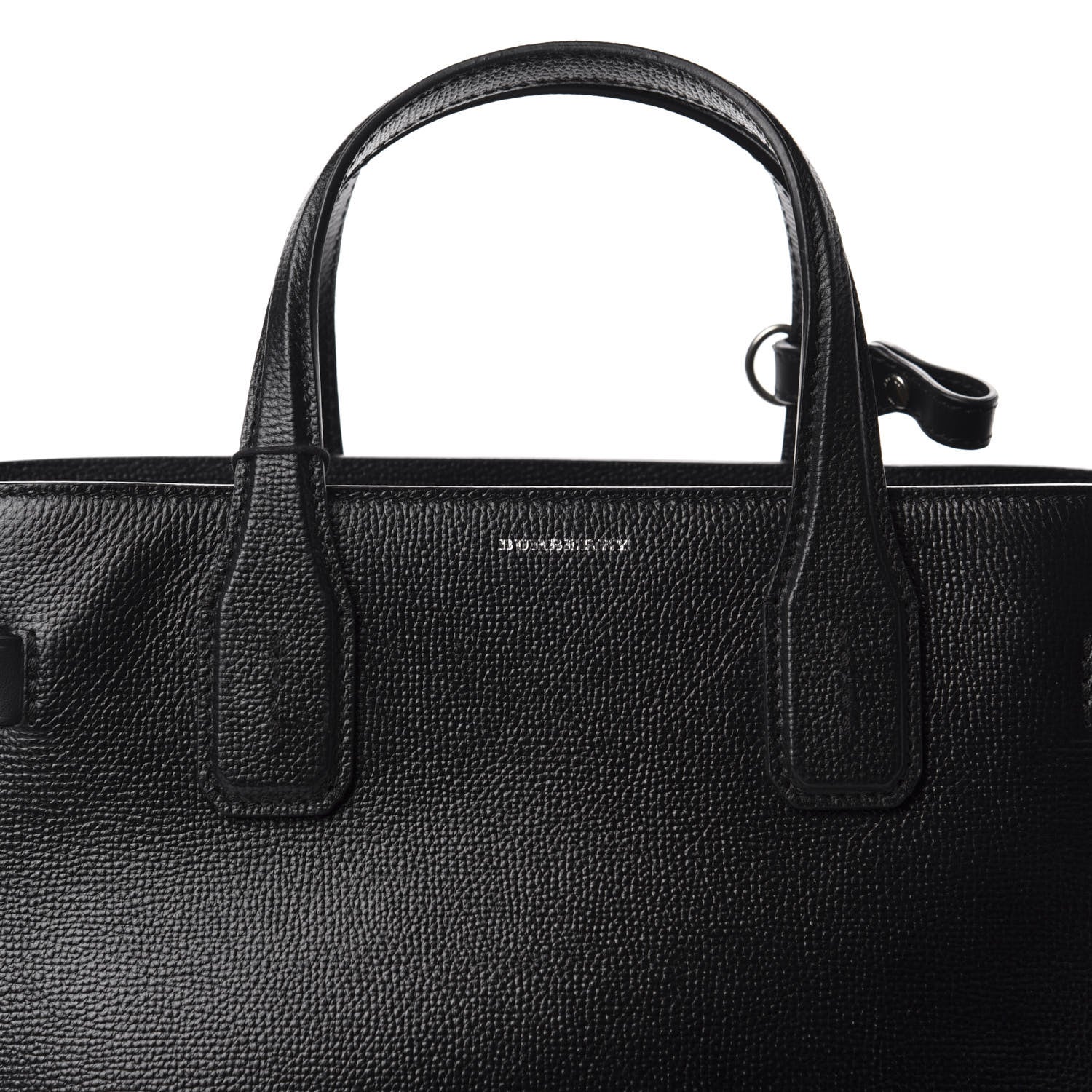 Burberry Derby Calfskin House Check Medium Banner Tote Black 11 of 11