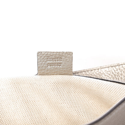 Gucci Metallic Pebbled Calfskin Medium Soho Flap Crossbody Golden Beige 6 of 9