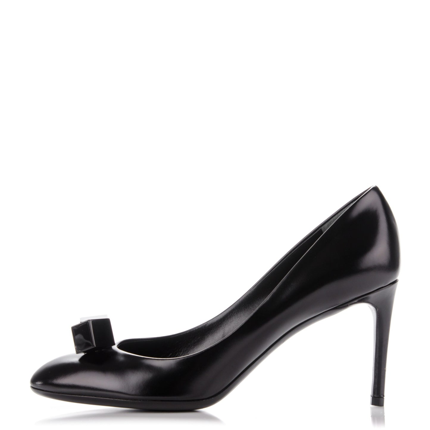 Calfskin Cubic Pumps 38 Black